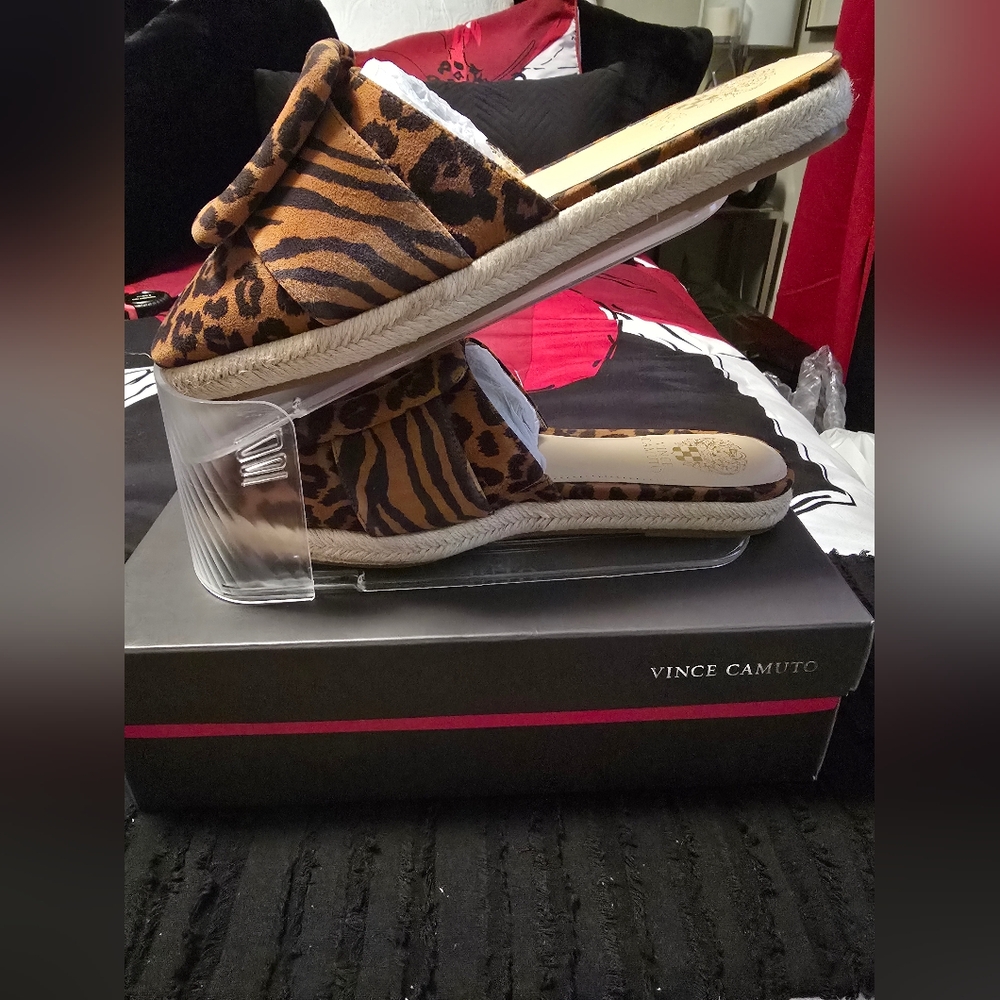 Vince Camuto Animal Print Espadrille Slides